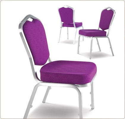 Banquet Chair - Steel Frame with Purple Upholstery