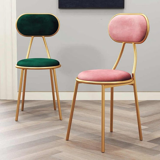 Modern Velvet Dining Chair with Gold Metal Frame