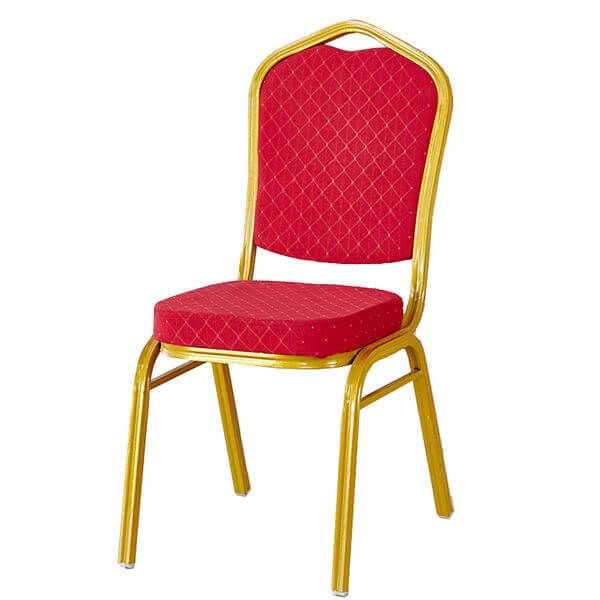 Banquet Chair - Gold Frame with Red Upholstery
